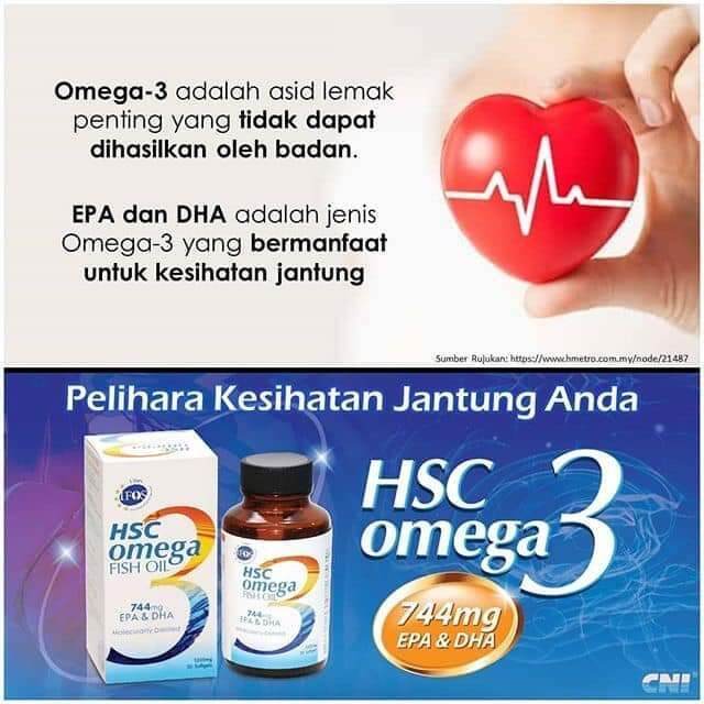 CNI HSC Omega3 Fish Oil Untuk Kesihatan Jantung (30x1200mg) Lazada