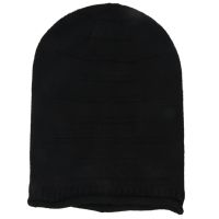 Winter Unisex Plicate Baggy Beanie Knit Crochet Ski Hat Oversized Slouch Cap Black