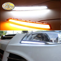 SNCN ไฟเดย์ไลท์ LED DRL 12V 2ชิ้นสำหรับฟอร์ด Kuga Escape 2013 2014 2015สัญญาณไฟเลี้ยวสีเหลืองสำหรับวิ่งกลางวันไฟตัดหมอกรถยนต์