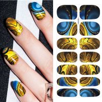 【LZ】 1Pc Spring Water Nail Decal And Sticker Flower Leaf Tree Green Simple Summer DIY Slider For Manicuring Nail Art Watermark