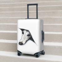 Greyhound Suitcase Cover Peeping Whippet Fun Travel Protector Luggage Case Flight