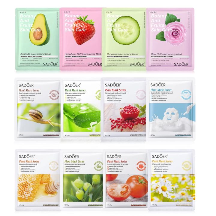 SADOER BOTANY AND FRUITS SKIN CARE SHEET MASK MASKER WAJAH | Lazada ...
