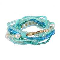 C9Multilayer Beads Bracelets Strand Stretchy Bangle for Women Friendship Bracelet Elastic Jewelry