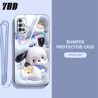 เคสโทรศัพท์เอฟเฟกต์ภาพ3D YBD สำหรับ Vivo V17 V19 Neo สัตว์น่ารักกระต่ายลายดอกทิวลิปวัสดุซิลิโคนหรูหราสายคล้องส่ง