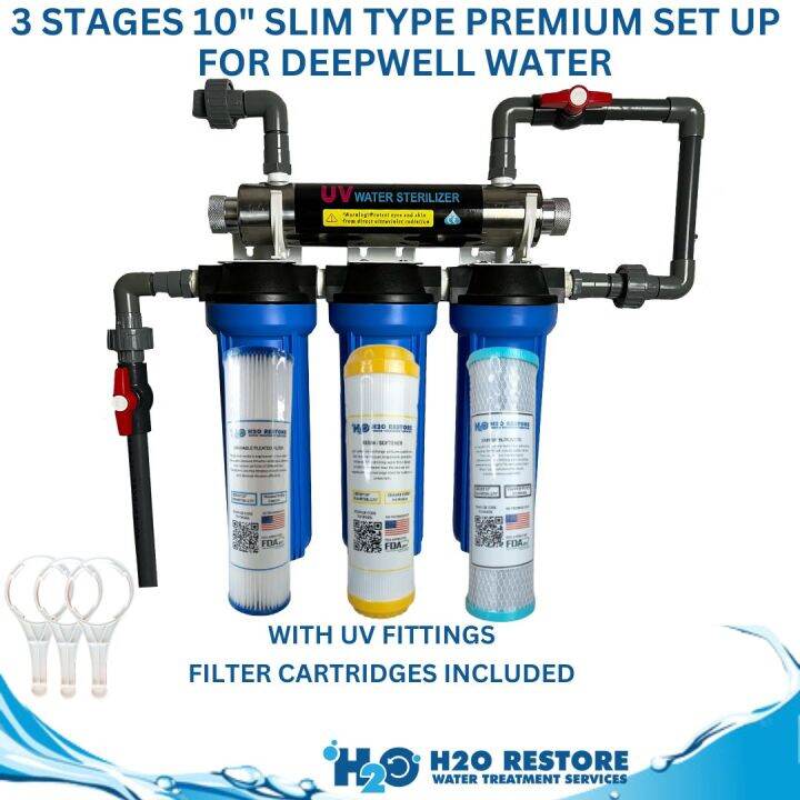 Water Filter 3 Stages Premium For Deepwell Water Complete Set Water