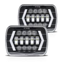 5x 7ไฟหน้ารถมอเตอร์ไซค์แบบ Led S 100W 7x 6ไฟหน้า Led กับ Drl สูงต่ำแสงสี่เหลี่ยมผืนผ้าสำหรับ Wrangler Xj H6054ll 2ชิ้น