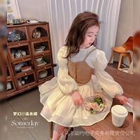 COD SDFGERGERTER Childrens Clothing 4 Girls Chiffon Lace Dress Vest 5 Girls Korean Style Fashion Cute Solid Color Princess Dress Girls 2-11 Years Old Girls Birthday Dresses Baptism