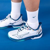 Mizuno Mizuno ถุงเท้าระงับกลิ่นกายระบายอากาศได้ดีสำหรับผู้ชายและผู้หญิงผ้าถุงเท้ากีฬาก้นถุงเท้าเทนนิสยาวดูดซับเหงื่อ