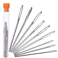 tr1 Shop Large-eye Blunt Needles Steel Yarn Knitting Needles Sewing Needles, 9 Pieces