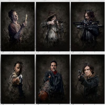 The Walking Dead Zombie TV Show Art ภาพวาดผ้าใบสำหรับตกแต่งบ้าน