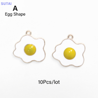 ?【Lowest price】SUTAI 10ชิ้น/ล็อต Zinc Alloy Enamel Charms จี้สีชมพูน่ารักสำหรับเครื่องประดับ DIY