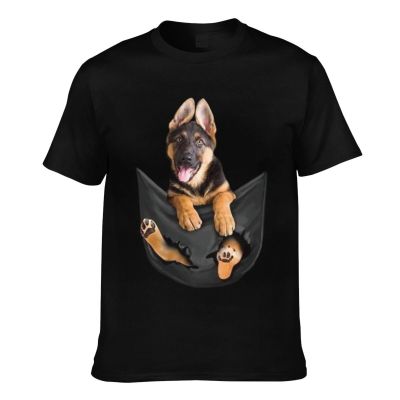 Cute Dog German Shepherd In Pocket Mens Short Sleeve T-Shirt