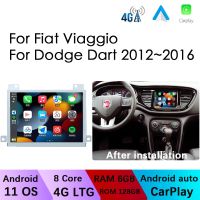 สำหรับ Fiat Viaggio/Ottimo ลูกดอกหลบ2012 ~ 2017 8Core Carplay วิทยุแอนดรอยด์จีพีเอสรถยนต์เครื่องเล่นมัลติมีเดียหน้าจอเครื่องเล่นสเตอริโอเสียง Navigat