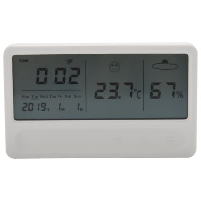 Digital Hygrometer Indoor Room Outdoor Temperature Humidity Meter LCD Stand Magnetic Backing Sensor Monitor with Humidity Gauge Mini Weather Station with Clock