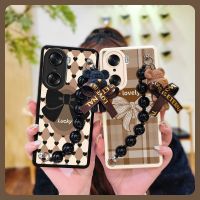 Simplicity Skin feel silicone Phone Case For Huawei Honor60 phone case pearl bracelet Anti-fall Skin-friendly feel cute