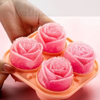 1Pc Rose Shaped Ice Cube Tray  Silicone Ice Cube Mold  Kitchen Gadget Ice Maker Ice Cream Moulds