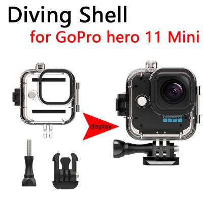 เปลือกดำน้ำสำหรับกล้องเพื่อการกีฬา Gopro Hero 11 Mini สีดำกันน้ำอุปกรณ์เสริมตัวกรอง