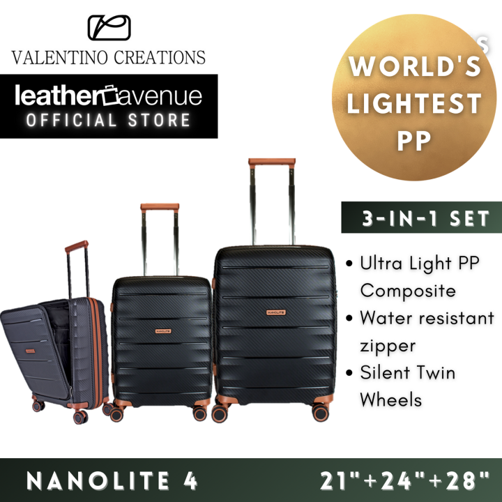 Valentino Creations Nanolite 4 [3IN1] Luggage Set (21 inch+ 24 inch+