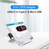 อะแดปเตอร์ OTG คอนเนคเตอร์แปลงไมโคร USB ตัวผู้ Type-C เป็น USB3.0ตัวเมียแบบ2 In 1