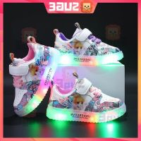 COD DSFGRTUTYIII 【Suge】LED luminous kids shoes soft bottom breathable non-slip girls casual shoes fashion princess girls sneakers baby students with lights light all-match shoe