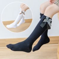 【CW】 Girls StockingsCalf Socks amp;Bow JapaneseStockings Uniform Half MediumTube Socks Student Knee Socks