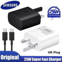 Original Samsung 25W Fast Charging Adapter UK Plug Charger Quick Type C Cable For Samsung Note 10 20 S20 Ultra S10 A50 A90 5G