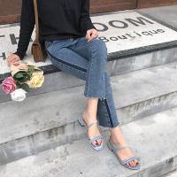 READY STOCK35-40 Woman Slim Slippers Casual Comfortable Buckle Sandals