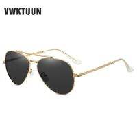 VWKTUUN Trending Products Vintage Polarized Sunglasses Men Twin Beams Mens Sunglasses UV400 Metal Frame Man Glasses HD Lenses