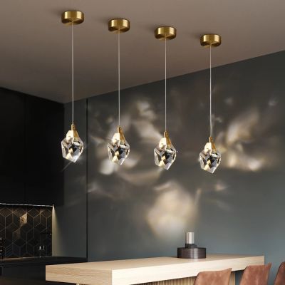 Diamond crystal modern chandelier lighting for staircase large living room hall led chandeliers gold kitchen island copper lamps
