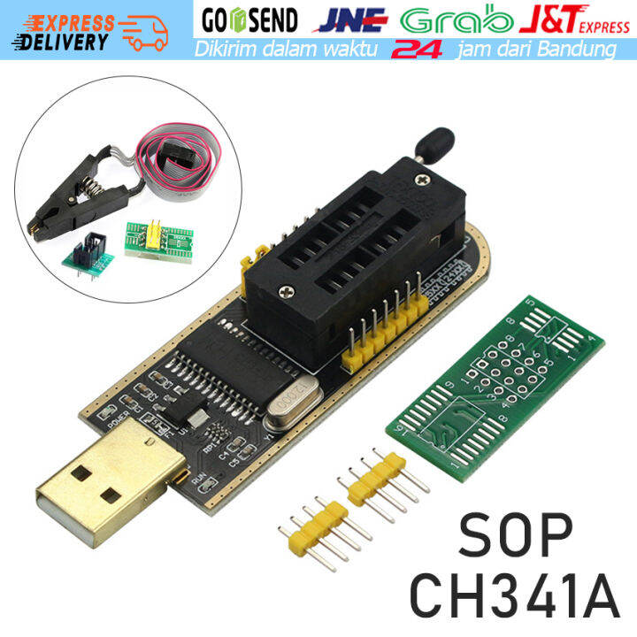 Ch341A USB Programmer Paket Komplit alat Flash IC Eeprom TV Led Bios ...