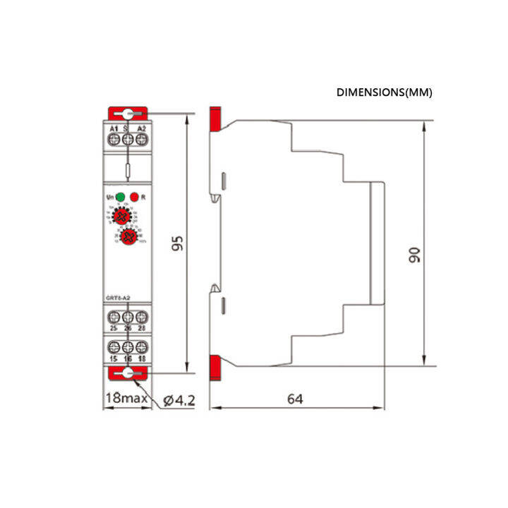 รีเลย์เวลา-grt8-a1-ac-dc-12v-240v-mini-power-on-รีเลย์เวลาล่าช้า-din-rail-ประเภทสามารถตั้งค่าได้โดยลูกบิดแผง