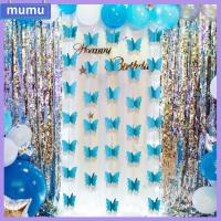 MUMU ตกแต่งหน้าต่าง ของตกแต่งงานปาร์ตี้ ตกแต่ง DIY ตามเทศกาล ดอกไม้ผีเสื้อ ตกแต่งงานปาร์ตี้ กระดาษผีเสื้อ ตกแต่งงานเลี้ยงวันเกิด