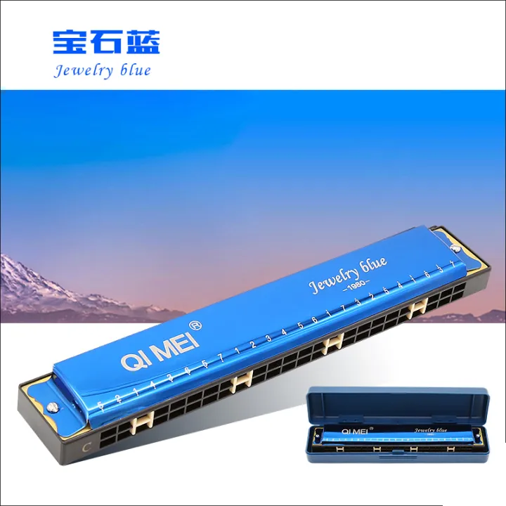 Qi Mei Harmonica 24hole polyphonic C key adult harmonica beginner