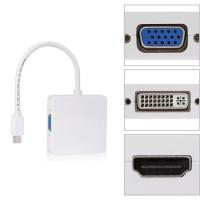 ??HOT!!ลดราคา?? ตัวแปลง 3 in 1 Mini Display Port to VGA/DVI/HDMI Adapter Converterfor Apple iMac Mac (White)#1454 ##ที่ชาร์จ แท็บเล็ต ไร้สาย เสียง หูฟัง เคส .ลำโพง Wireless Bluetooth โทรศัพท์ USB ปลั๊ก เมาท์ HDMI .