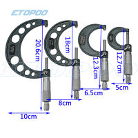0-4นิ้วนอกไมโครมิเตอร์ในชุดนิ้วไมโครมิเตอร์0-1 "1-2" 2-3 "3-4" นอกไมโครมิเตอร์ Mikrometer คาลิปเปอร์วัดความหนา Me