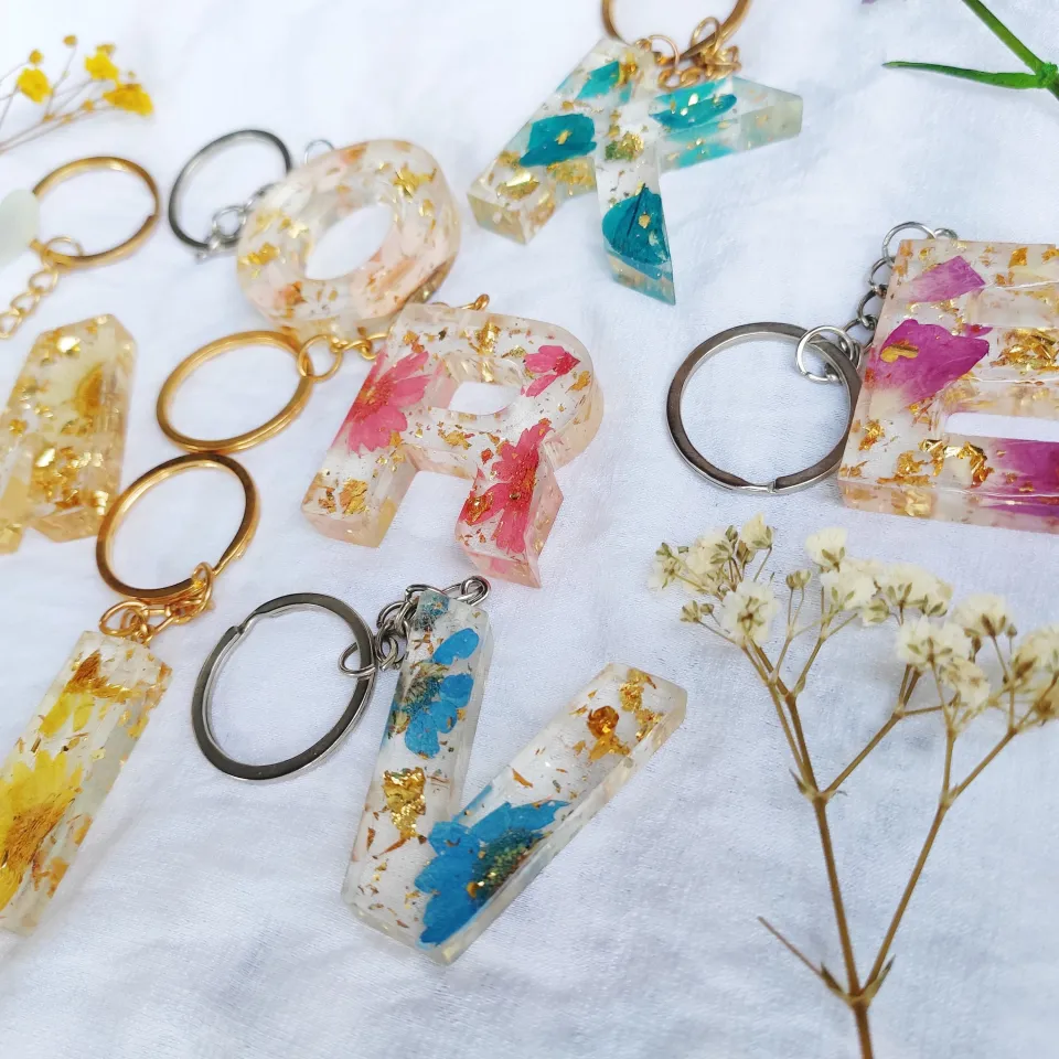 Custom Resin Flower Keychain 