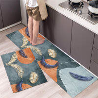 Modern Non Slip Kitchen Mat Home Entrance พรมเช็ดเท้าพรมห้องน้ำพรมดูดซับเสื่อห้องครัวสำหรับชั้นกันน้ำ2 Set