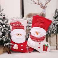 Christmas stocking decorations knit stereo old snowman doll Christmas stocking Christmas tree decoration pendant gift bag Socks Tights