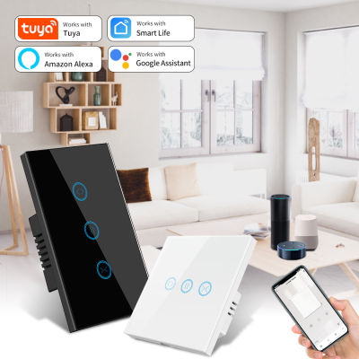 Tuya Smart Life Touch Design สวิตช์ WiFi สำหรับม่านม้วนไฟฟ้าแบบใช้มอเตอร์ชัตเตอร์ทำงานร่วมกับ Alexa Home Alice