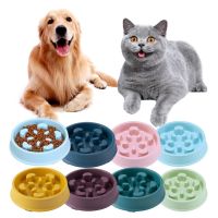 Dog Feeder Bowl Large Capacity Non-slip Bite-resistant Abrasion-resistant Slow Eat Column Cat Dog Slow Food Bowl Pet Supplies