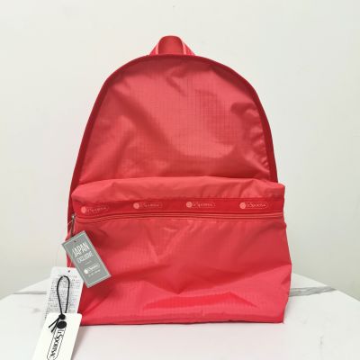 Lesportsac 2023 กระเป๋าเป้สะพายหลังกระเป๋าเป้สะพายหลังความจุขนาดใหญ่กระเป๋านักเรียนกระเป๋าเดินทาง7812