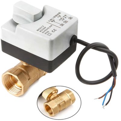 Ac220V 2 Way 3 Wires Motorized Ball Valve Electric Actuator With Manual Switch