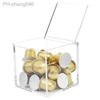 Acrylic Capsule Coffee Storage Box Holder Transparent Dustproof Case with Lid