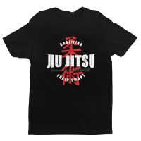 ผู้ชายที่มีคุณภาพสูงวินเทจ Jiu Jitsu เสื้อยืดสำหรับผู้ชายผ้าฝ้ายที่น่ากลัวเสื้อยืด O-คอแขนสั้นบราซิล Jiu-Jitsu Tee ท็อปส์ติดตั้งเครื่องแต่งกายของขวัญ