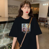 chaochao shop เสื้อยืดแขนสั้นแฟชั่นสตรี รูปแบบการ์ตูนน่ารัก ขายตรงจากโรงงาน #HAN SY SOCIETY