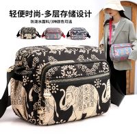 [COD] Fashion shopping square bag ladies shoulder lightweight waterproof nylon cloth casual commuting Messenger