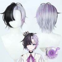 Rin Penrose Cosplay Wig E-Sekai Black Purple Mixed Short Synthetic Hair Heat Resistant Halloween Carnival Role Play Party