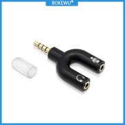 BOKEWU Dual Audio Splitter Cable Adapter Audio Line 1 Male to 2 Female AUX
