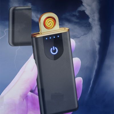 ZZOOI Lighter Electronic Charging Smoking Accessories Double Sided Induction Portable Small Igniters Mens Gift