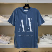 Armani แลกเปลี่ยน/ขวานเสื้อยืดลำลองแฟชั่นแขนสั้นแบบสะกดใหม่สำหรับผู้ชายสำหรับฤดูร้อน